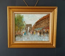 French MCM Oil on Canvas by Listed Artist C. Daniel FREE SHIPPING!