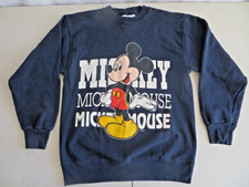 VTG 90s Mickey Mouse Disney / Genus Made USA Blue Crewneck Sweatshirt Men MEDIUM