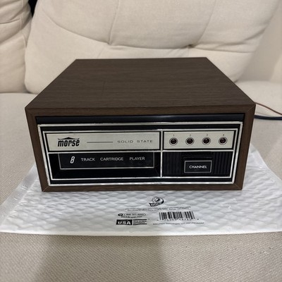 Vintage Morse Solid State 8 Track Cartridge Player Stereo Woodgrain Japan Works