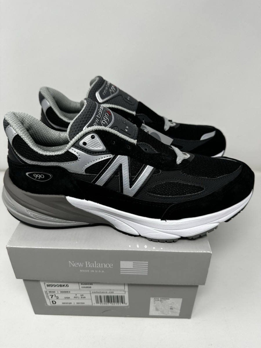 SZ 7.5 New Balance 990v6 Black Grey M990BK6 MADE IN THE USA