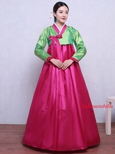Ethnic Korean Hanbok Modern Women Asian Folk Stage Dance Performance Costume