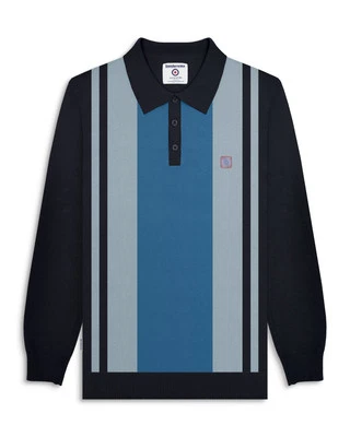 Lambretta Mens L/S Vintage Panel Polo BNWT