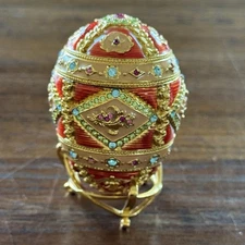 JOAN RIVERS Egg Imperial  Treasures FOUR SEASONS THE SUMMER FLOWER BASKET /Stand