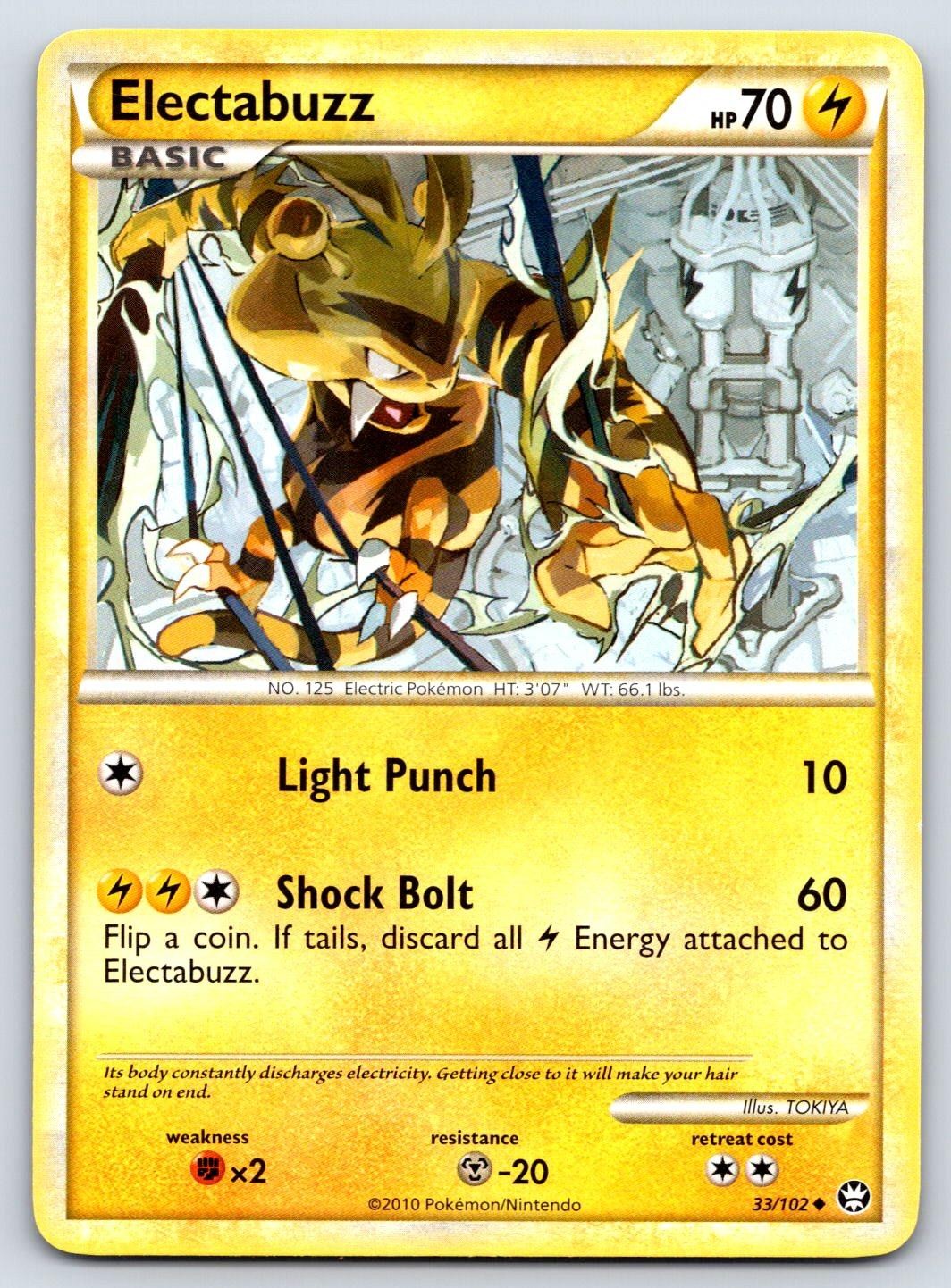 Electabuzz 33/102 Uncommon HGSS Triumphant Pokemon Heavily Played HP