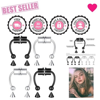 1-16Pcs 16G 18G 20G 22G Nose Rings Hoops Nose Piercings Fake Nose Ring Fake S...