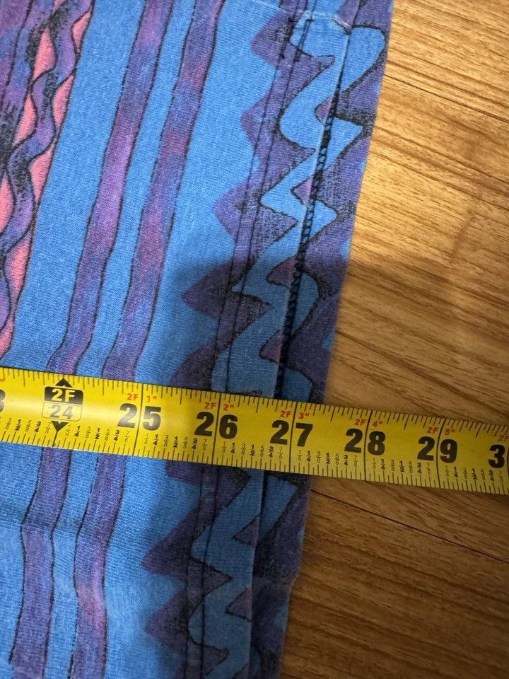 Pro Spirit 复古全印花 T 恤,带紫色抽象图案 Xl 90s — 第 4/4 张图片