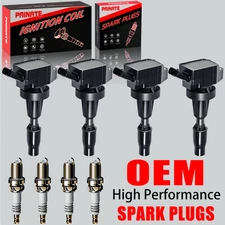 4X Brand OEM Ignition Coil & 4X Iridium Spark Plug For Hyundai Kia 1.6L L4 UF817