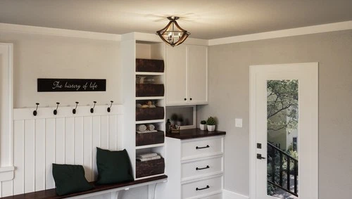 Shire 3-Light Semi-Flush Mount in Rustic Black - Picture 3 of 3