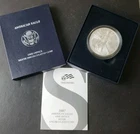2007 W Burnished $1 American Silver Eagle Dollar
