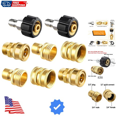 #ad Pressure Washer Adapter Set Quick Disconnect Kit M22 14 mm Quick Connect Sw... $47.99