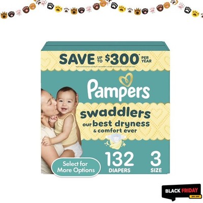 Pampers Swaddlers Diapers, Size 3, 132 Count