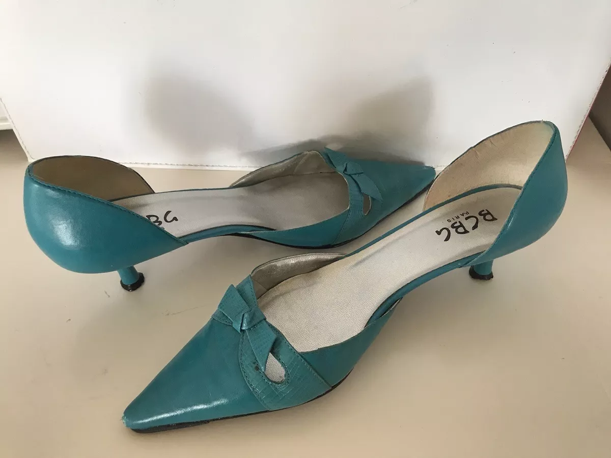Woman Shoes Turquoise Greenish ColorBCBG Small Heels Sz 7 Elegant