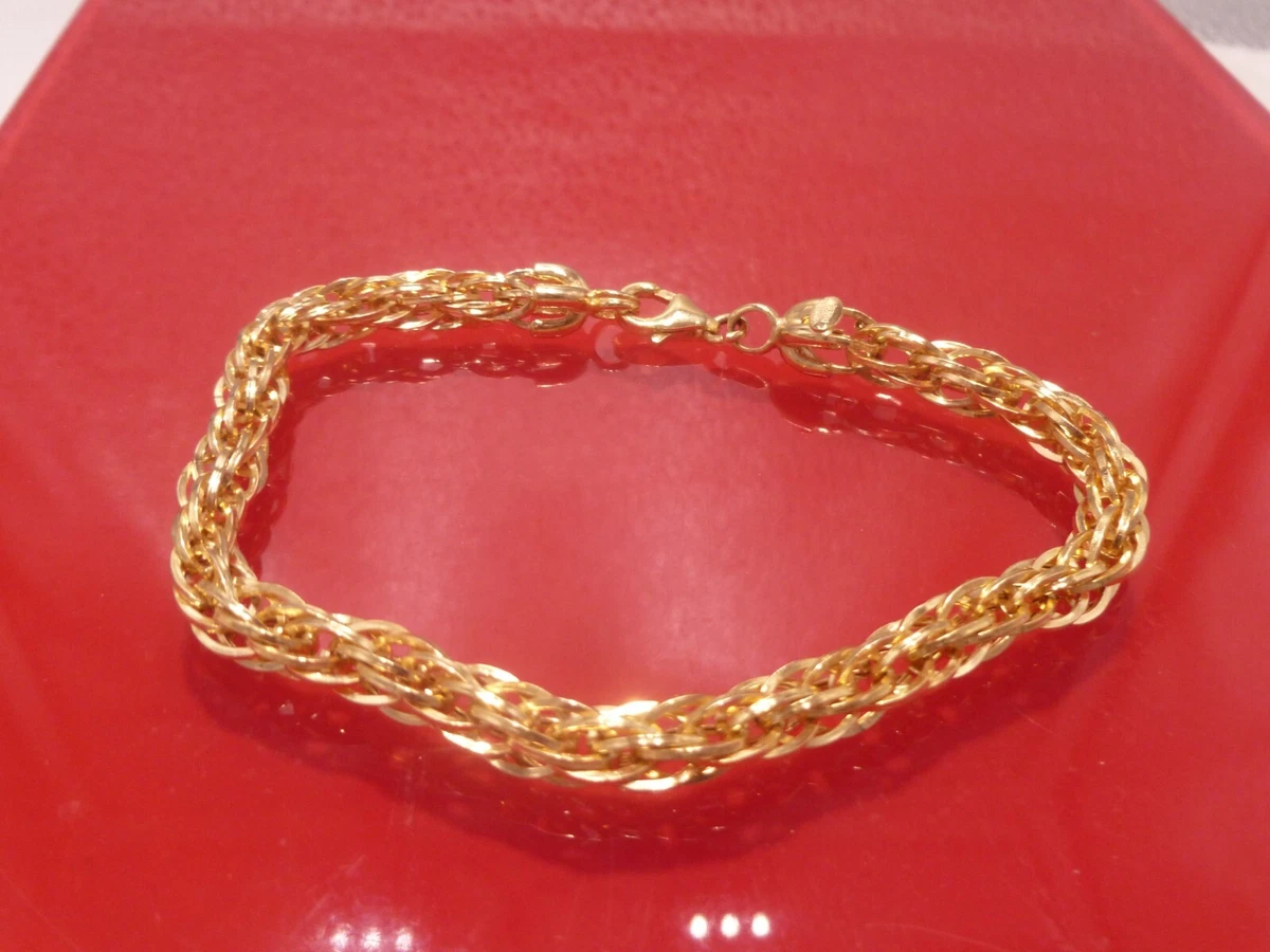Milor 14K Yellow Solid Gold Italy Link Bracelet 9.4 Grams 8