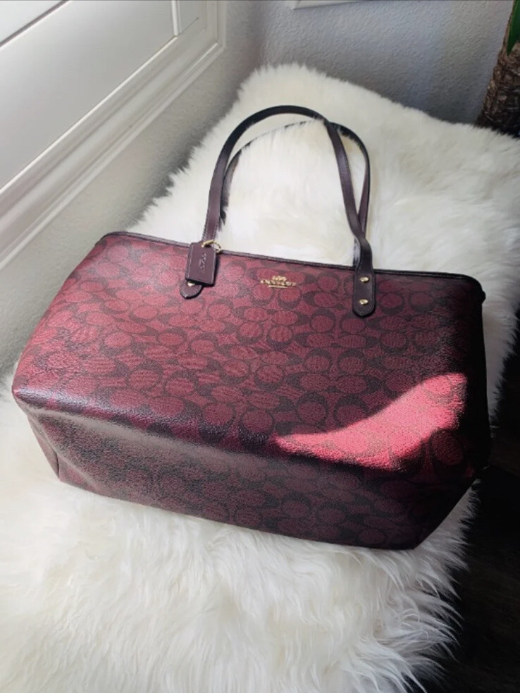 NWT Rare AUTH Coach City Zip Tote in Signature Canvas
