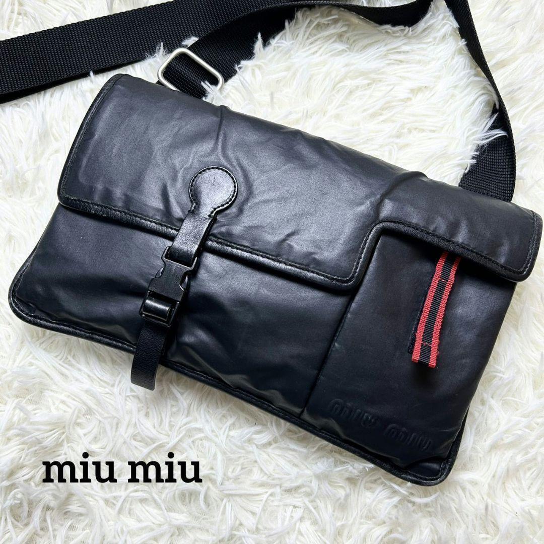 Miu Miu 90s Archive Nylon Shoulder Bag Black Men's From Japan i2278 Miu Miu 90s Archive Nylon Shoulder Bag Black Men's From Japan i2278