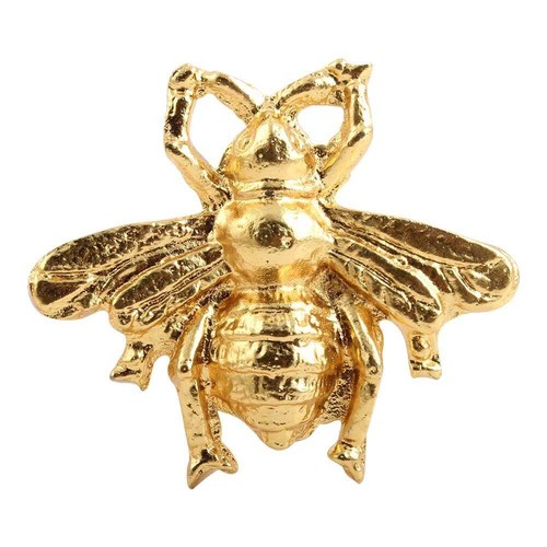 Golden Bumble Bee Brass Drawer Knob Pull Hardware - Picture 2 of 3
