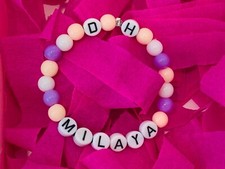 Baby Kinder Armband mit Namen Namenskette Perlen Schmuck Junge Mädchen Bileklik