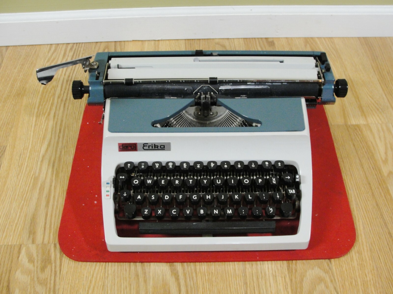 Vintage German Erika 60 portable typewriter with case. From the 1980