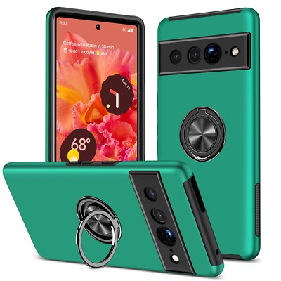 For Google Pixel 6a/7a/7 Pro/8 Pro Shockproof Hybrid Ring Holder Hard Phone Case
