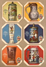 BECK'S BEER 1970s Set of Six Different Mint Numbered EDLE FRINKGEFASSE Coasters
