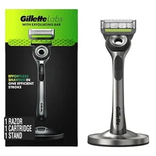 Gillette Labs RAZOR with Exfoliating Bar Shave Men 1 Razor 1 Cartridge and Stand