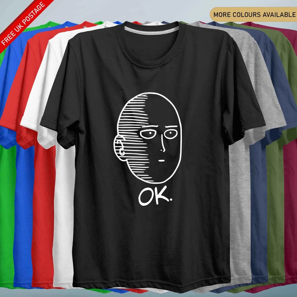 Saitama T Shirt OK One Punch Anime Shirt Funny Anime Gift Top OPM Anime Merch - Image 3 of 3