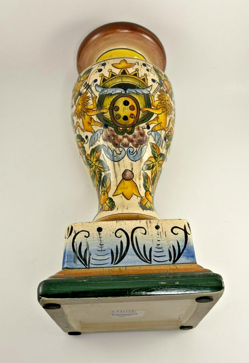 Z Gallerie Sorrento Candle Holder 12" Italian Lions Fruit Painted