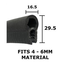 Rubber Seal Trim for Pop Up Top Camper Van Roof 8 Metre Length VW T5 T6