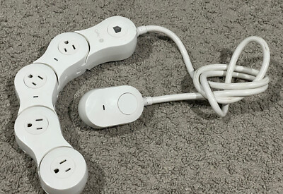 Quirky Pivot Power Genius Outlet Strip  - Flexible and Bendable 4 Outlet - White