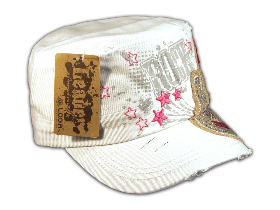 Рок-гитара на белой кадетской крышке с винтажным состаренным козырьком - Изображение 3 из 4