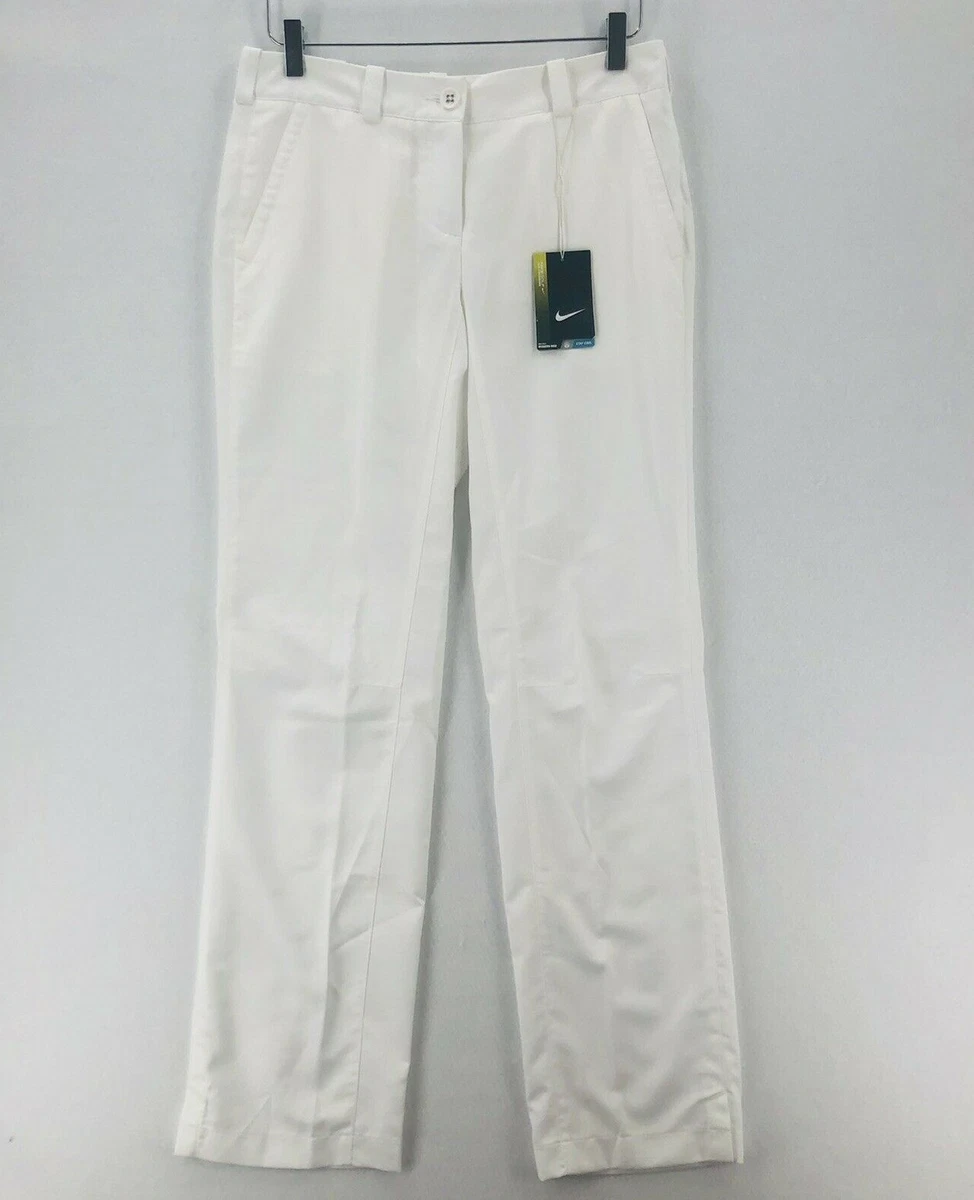 Nike Golf Dri Fit Pants Womens 6 Tour Performance Modern Rise White 508278  *FLAW