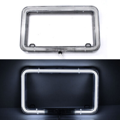 White Red Purple Universal Motorcycle Neon Tube License Plate Frame Tag Bracket
