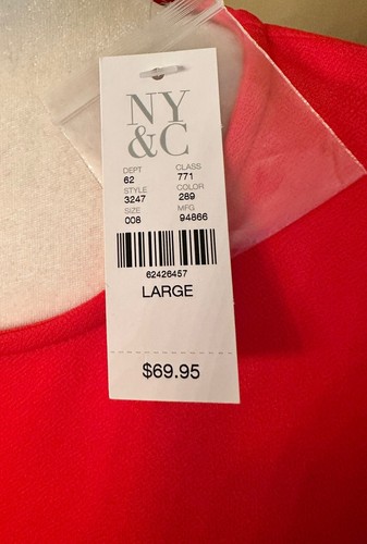 NY & Company Red Midi Tie Front/Tie Back Dress Large - Picture 3 of 3