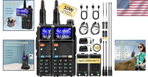 High-Power UV-5RM Walkie Talkie Set mit Luftkanal Hörmuschel & USB-C Ladegerät - Bild 2 von 11