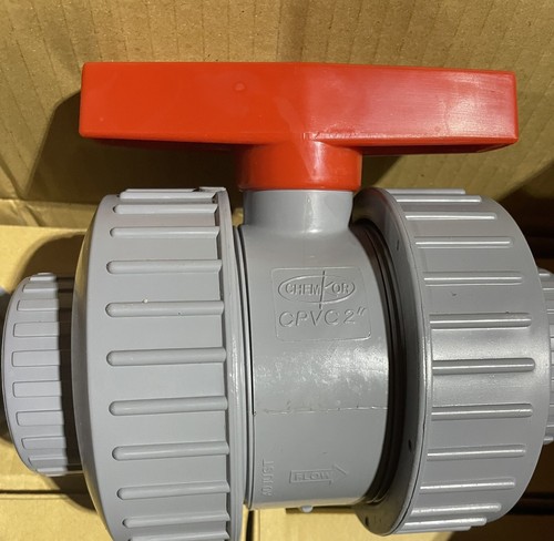 Super Bloc 32909012 2"True Union Ball Valve CPVC with VITON Teflon ORINGS Fabco - Picture 3 of 5