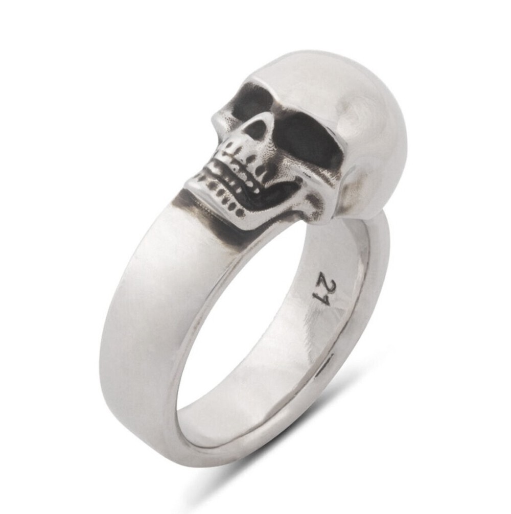 КОЛЬЦО С ЛОГОТИПОМ ALEXANDER McQueen С ЧЕРЕПОМ СБОКУ СДЕЛАНО В ИТАЛИИ 748202J160Y0445 43690₽