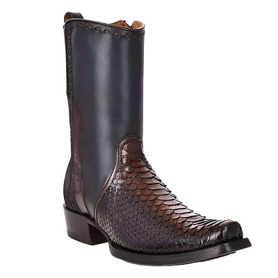Cuadra Men's Python Leather Black Western Boot CU557