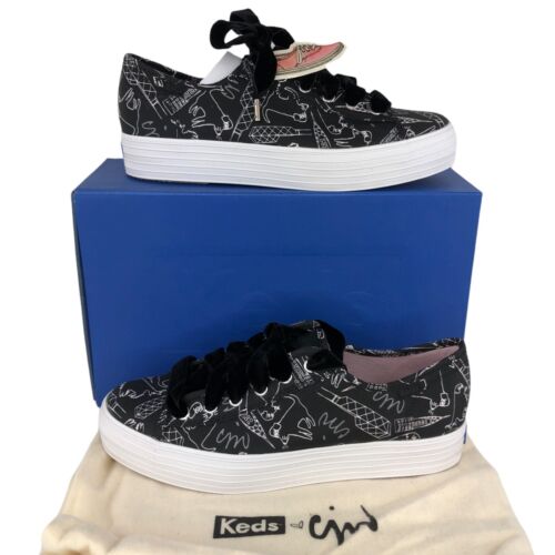 NEW Keds x CJW Triple Kick Dog & City Platform Silk Sneakers Women's Size 7.5 - Afbeelding 1 van 12