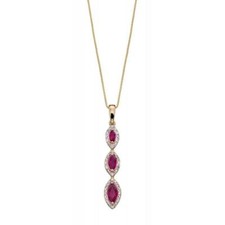 9ct Gold Ruby and Diamond Pendant GP2163R