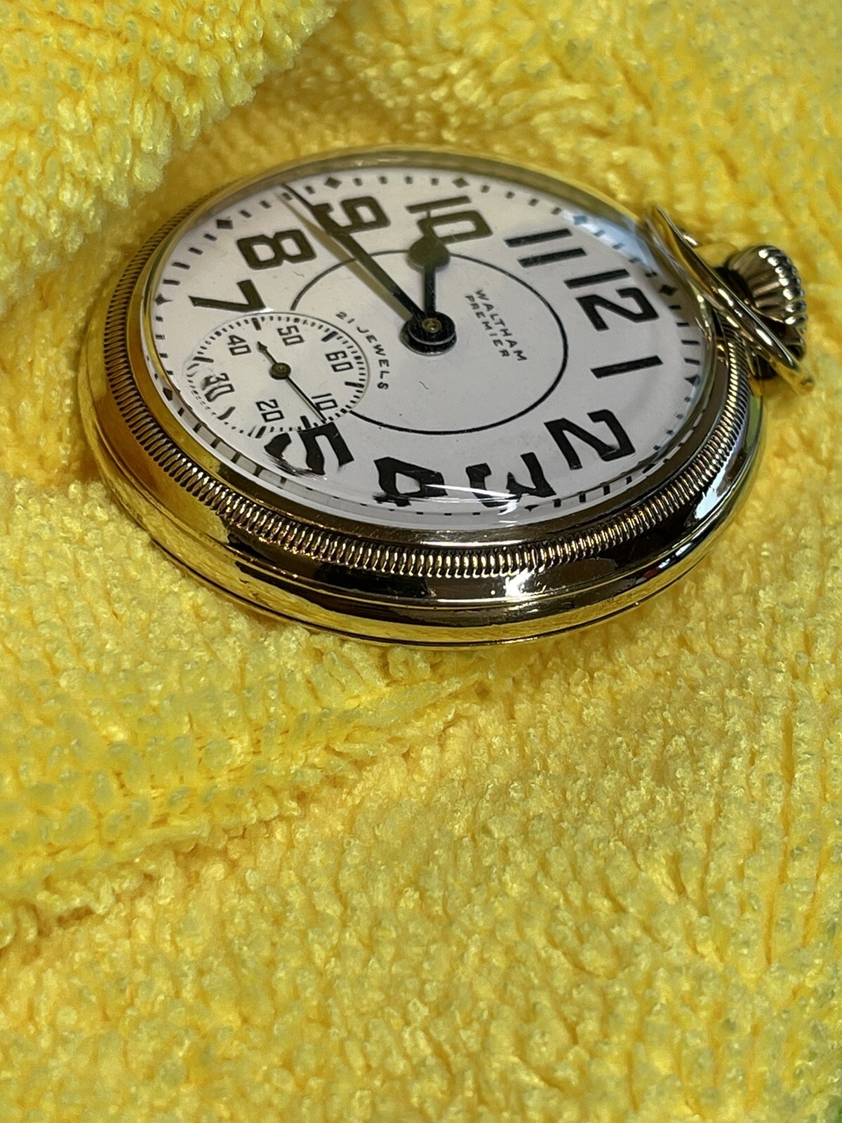 Very Nice 21J 16s Model 1908 Waltham Premier Pocket Watch 10K RGP Case