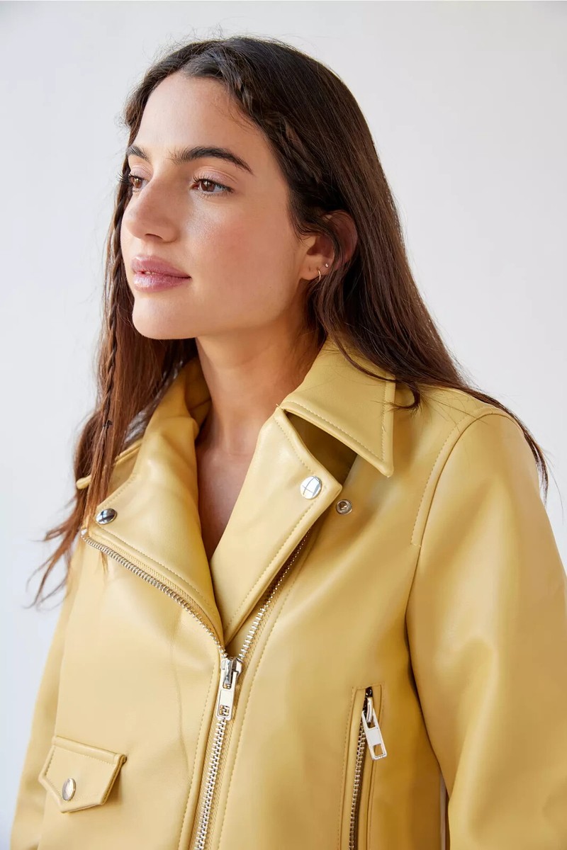 NWT Urban Outfitters UO Celeste Faux Leather Moto Jacket Light