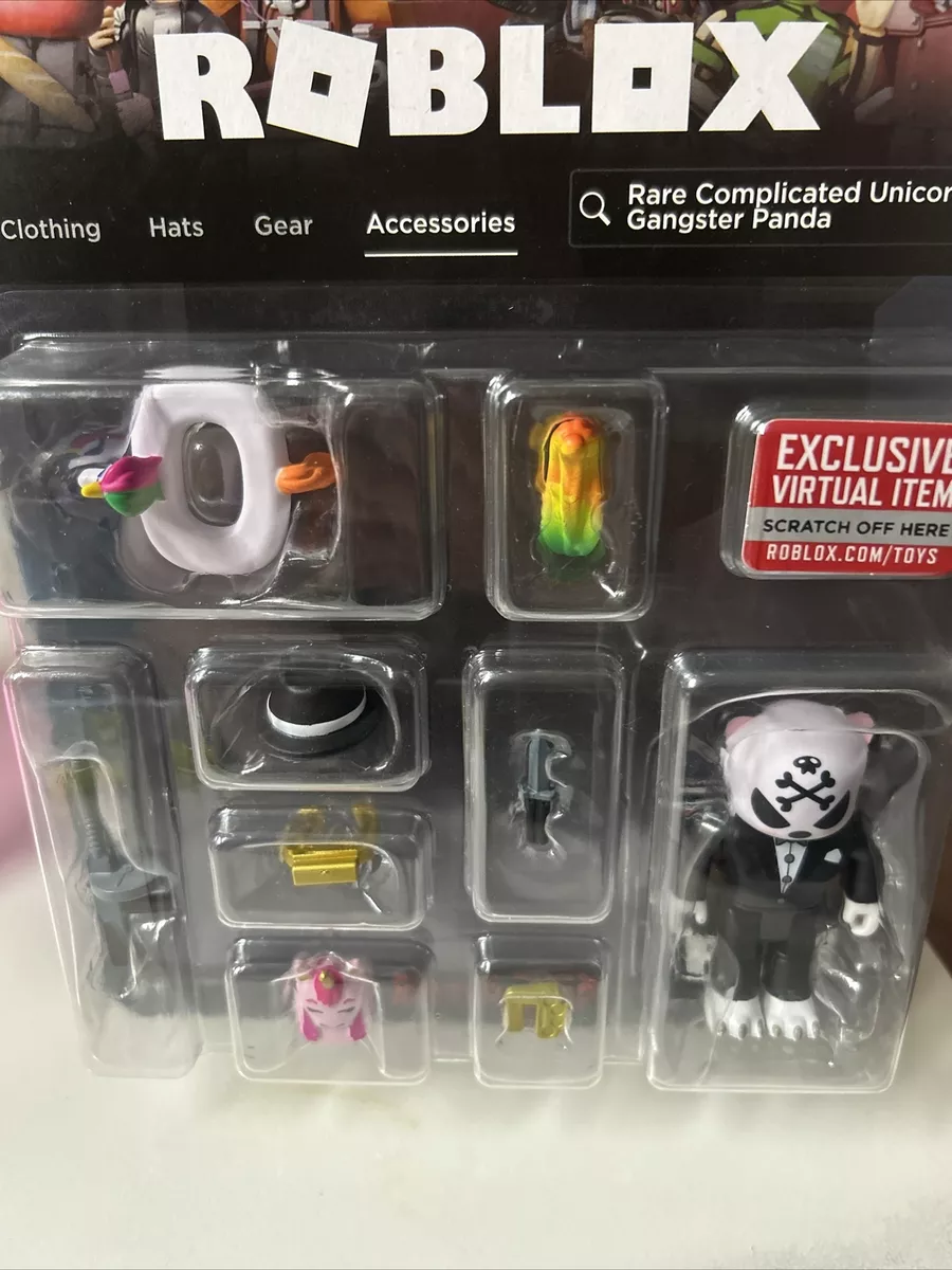 Roblox Avatar Shop Series Collection - Rare Complicated Unicorn Gangster  Panda Figure Pack [Includes Exclusive Virtual Item]