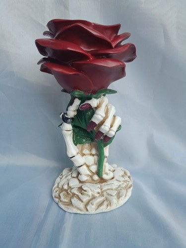 Yankee Candle Halloween Deko Phantasmagoria Skelett rote Rose Kerzenhalter