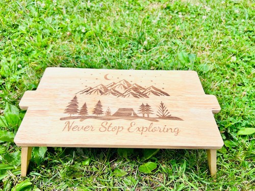 Wooden Foldable trays with engraved design, Personalized Christmas gift - Picture 6 of 9
