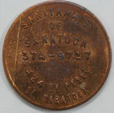 1976 Sakiyama's of Saratoga El Paseo US Bicentennial Advertising Token