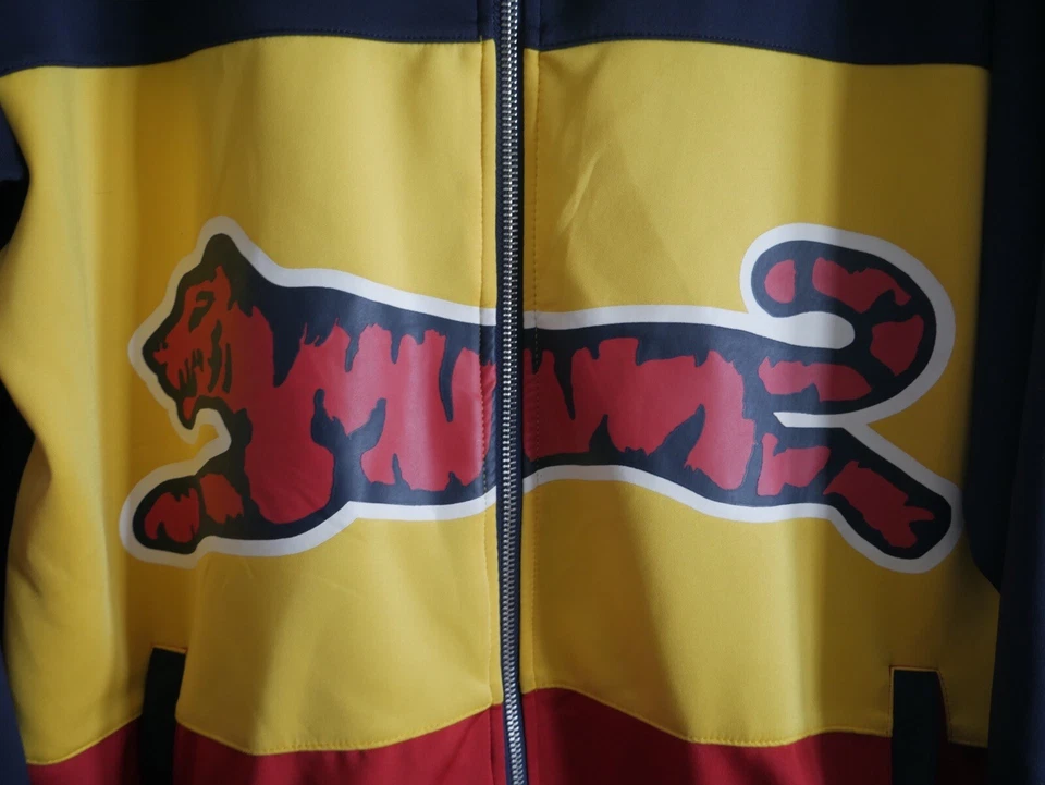 Chaqueta de Pista Le Tigre Roja/Amarilla/Azul Gráfica Grande Streetwear Chaqueta Talla XL Foto 2 de 4