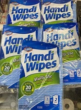 5 Packs- Handi Wipes Multi-Use Reusable Cleaning Cloths, 30 Cloths Total