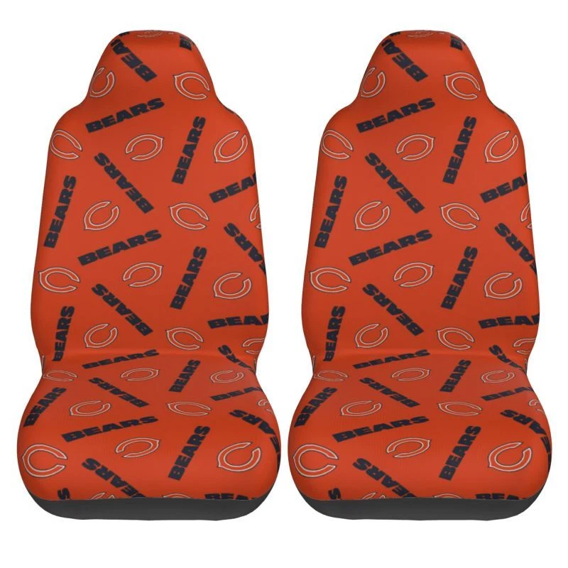 2pcs Chicago Bears Elastic Car Seat Covers Car Front Rear Printed Seat Cover