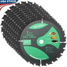 10 Pack 7-1/4 Circular Saw Blades 24T Tungsten Carbide Cutting Efficiency New