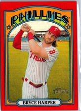 2021 Topps Heritage - Bryce Harper #13 Chrome Red Refractor #d /372